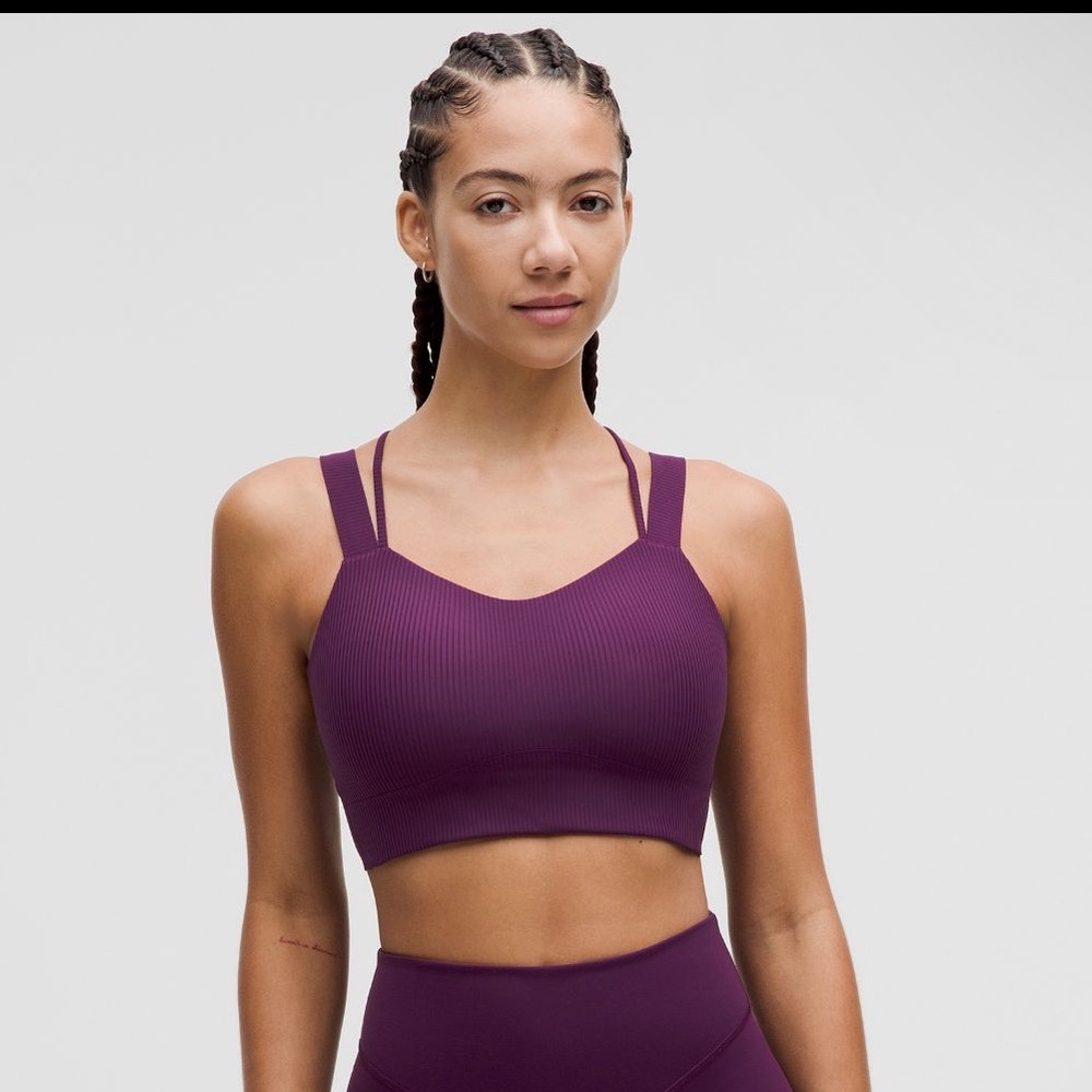 Lululemon Like a Cloud Ribbed Longline Bra Light Support D DD Cup Size 4